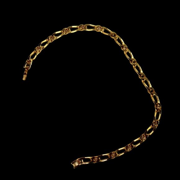 Monet Signed Gold Tone Heavy Link Choker Vintage Necklace - Picture 3 of 3